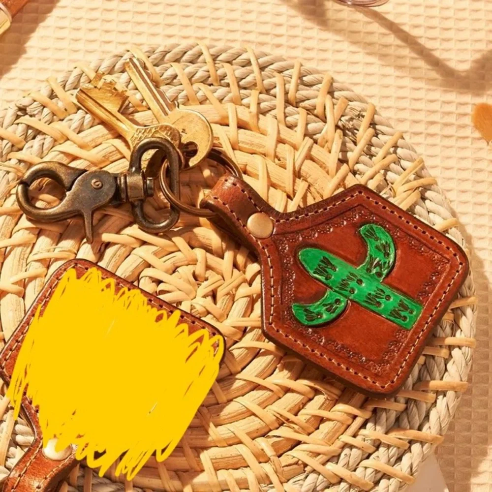 NWT Myra Bag Succulent Hand-Tooled Leather Key Fob Key Chain Bag Charm